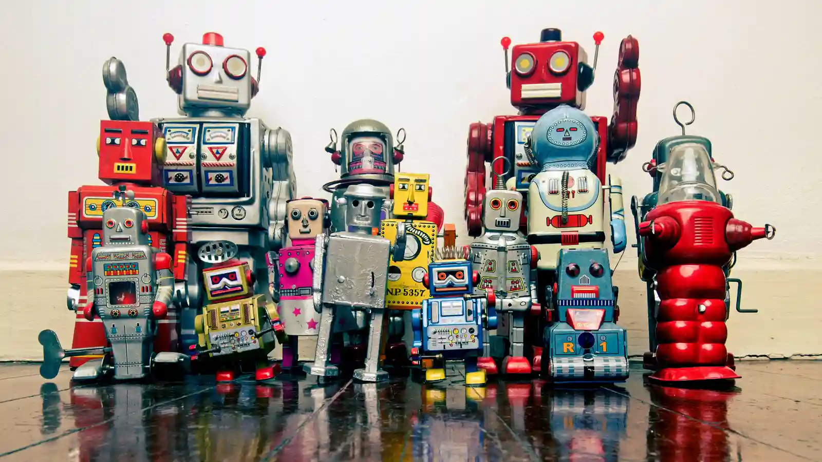 a group of friendly robots