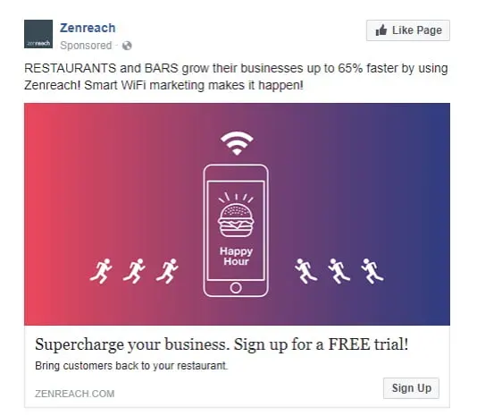 Zenreach Facebook Advert