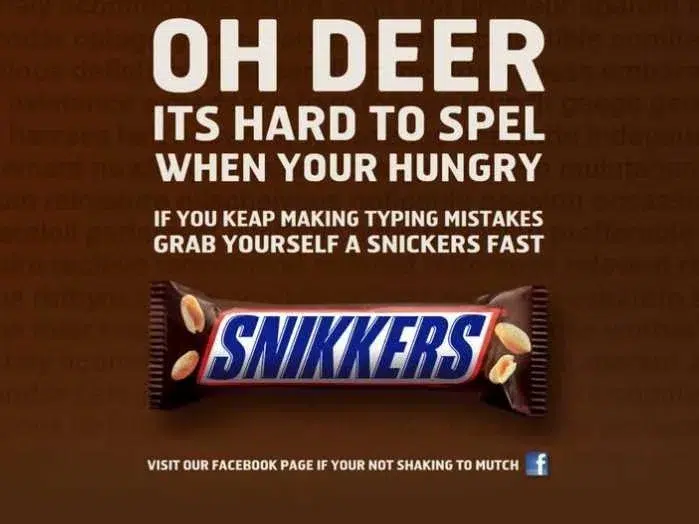 Snickers Advertisement focusing on hunger