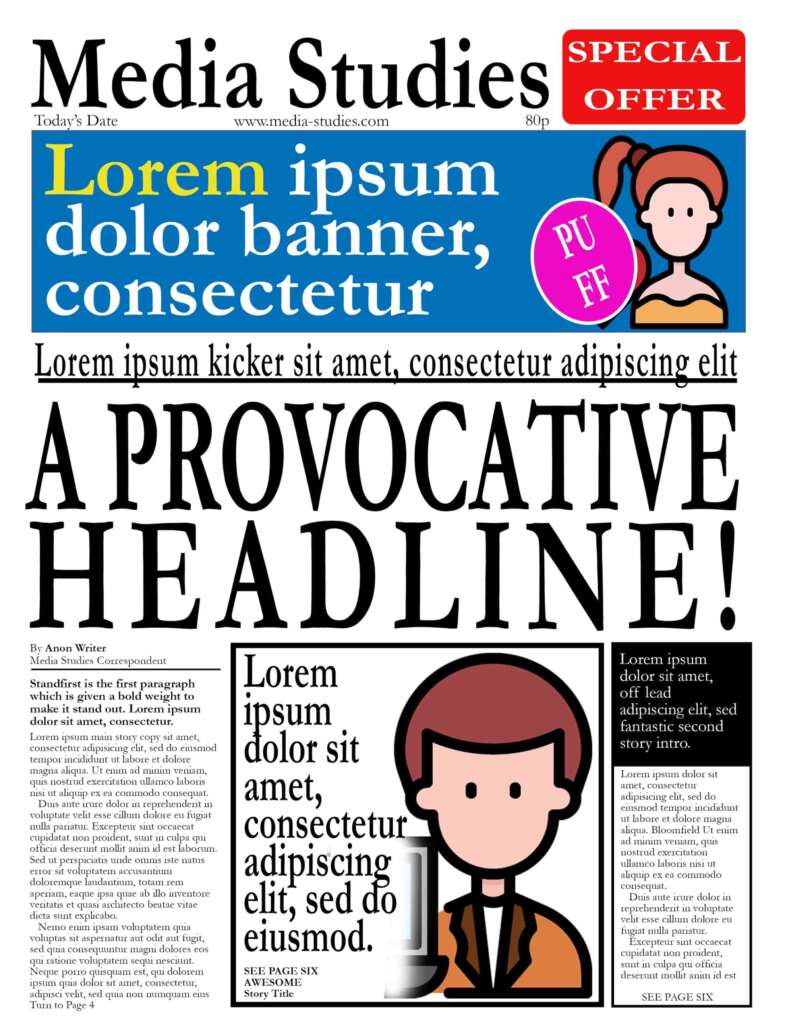 Newspaper front cover mock up