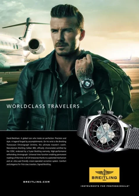 David Beckham posing with a watch