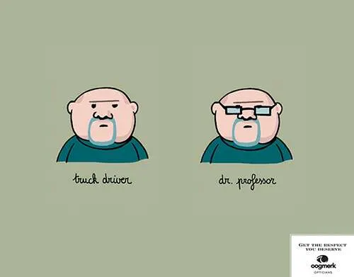 man wearing and not wearing glasses in a syntagmatic relationship
