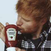 Ed Sheeran and a ketchup bottle