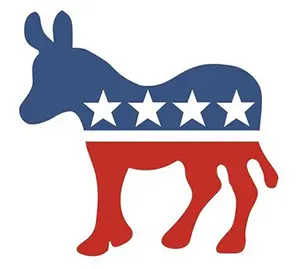 pictogram of donkey with stars and stripes