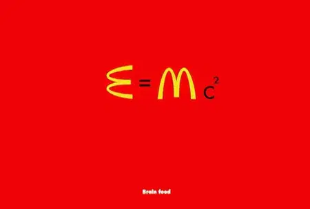 McDonald's logo shaped to connote the equation