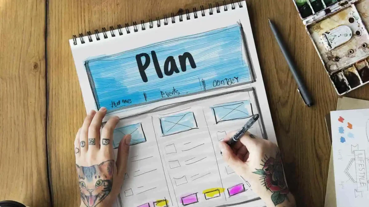 person planning a website