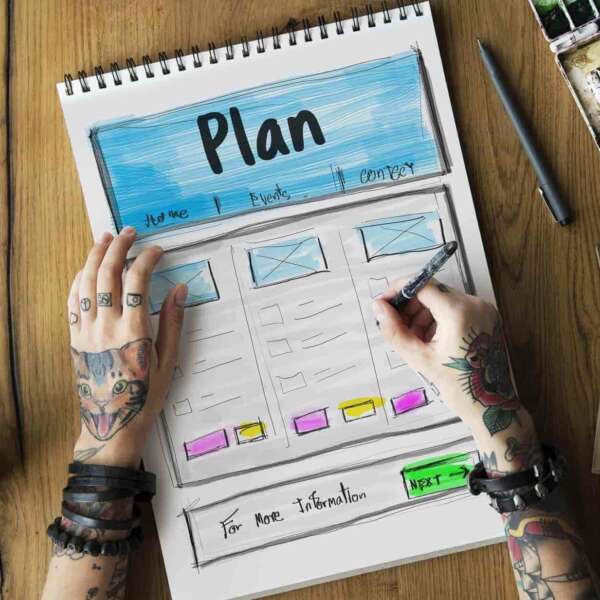 person planning a website
