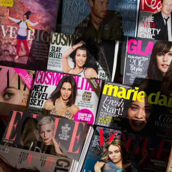stack of magazine covers
