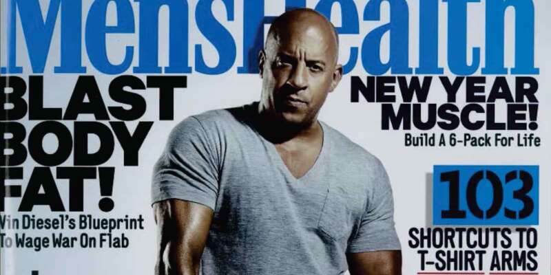 cover of Men's Health magazine with Vin Diesel