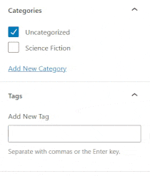 how to edit categories and tags in the content editor