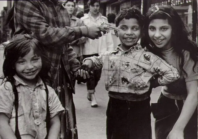 The punctum (boy's teeth) in the streets of New York