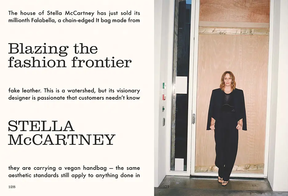 two-page spread featuring Stella McCartney