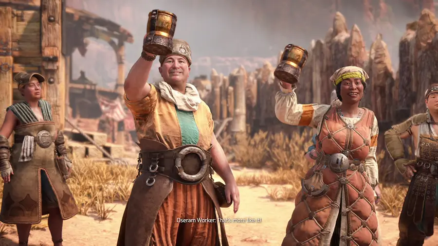 Screenshot of Oseram workers