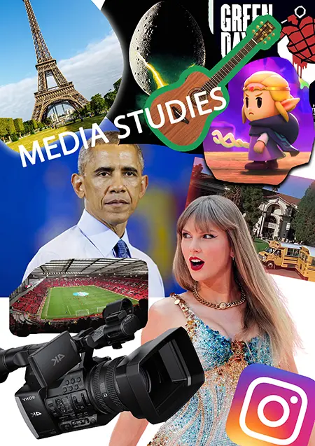 a collage of media images
