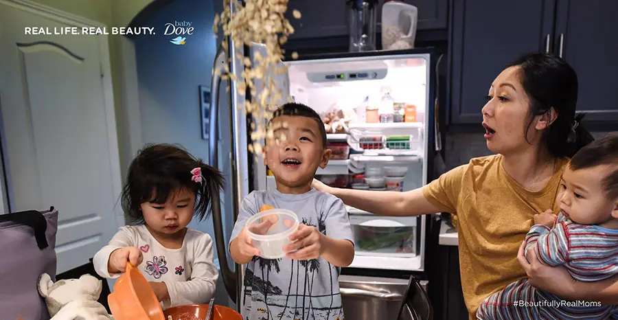 young boy throwing cereal into the air