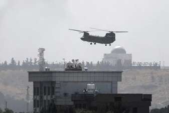 helicopter above the US embassy in Kabul